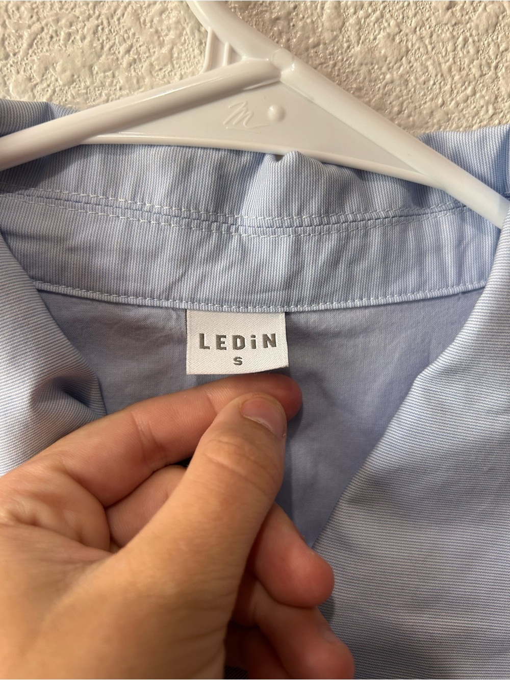 Light Blue Ruched Button-Up Dress - Picture 4 of 4